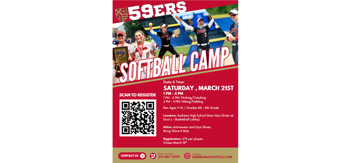 March 21st Andrean Softball Camp